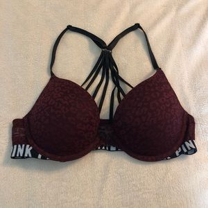 PINK strappy push up bra